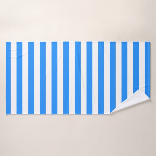Stylish Striped White and Bright Blue Badhanddoek (Badhanddoek)