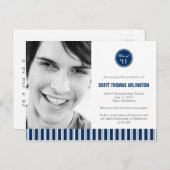 Stylish Stripes Graduation Faire-part / Invitation (Devant / Derrière)