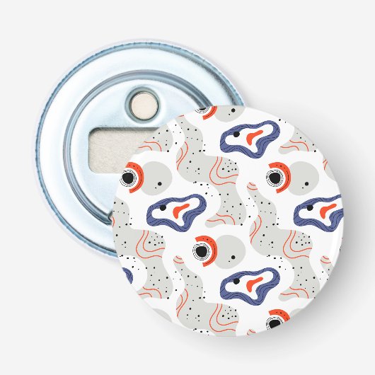 Stylish Swirls and Curbs Abstract Pattern Button Flesopener (Voorkant)