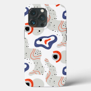 Stylish Swirls and Curbs Abstract Pattern iPhone 13 Pro Hoesje