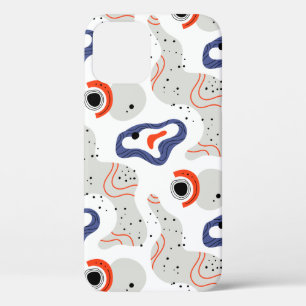 Stylish Swirls and Curbs Abstract Pattern iPhone 12 Hoesje