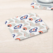 Stylish Swirls and Curbs Abstract Pattern Kartonnen Onderzetters (Gekanteld)