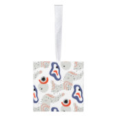 Stylish Swirls and Curbs Abstract Pattern Kubus Ornament (Rechts)