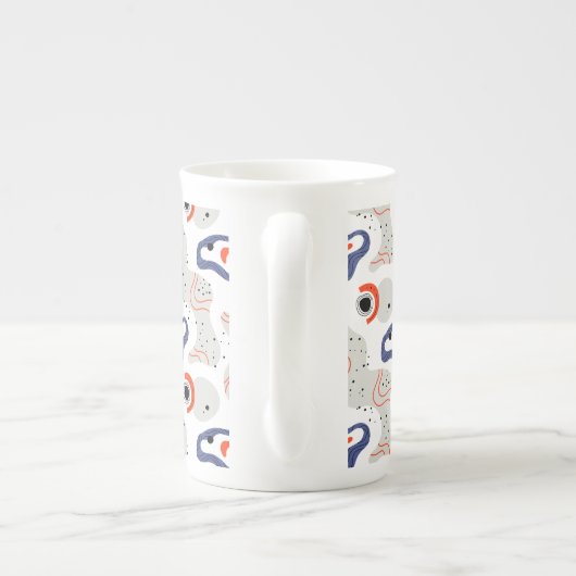 Stylish Swirls and Curbs Abstract Pattern Porselein Kop (Achterkant)