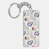 Stylish Swirls and Curbs Abstract Pattern Sleutelhanger (Voorkant Links)