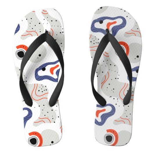 Stylish Swirls and Curbs Abstract Pattern Teenslippers (Voetbed)