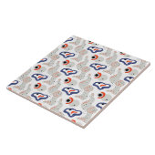 Stylish Swirls and Curbs Abstract Pattern Tegeltje (Zijkant)