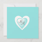 Stylish Taupe en Aqua Blue Wedding Invitation Kaart (Achterkant)