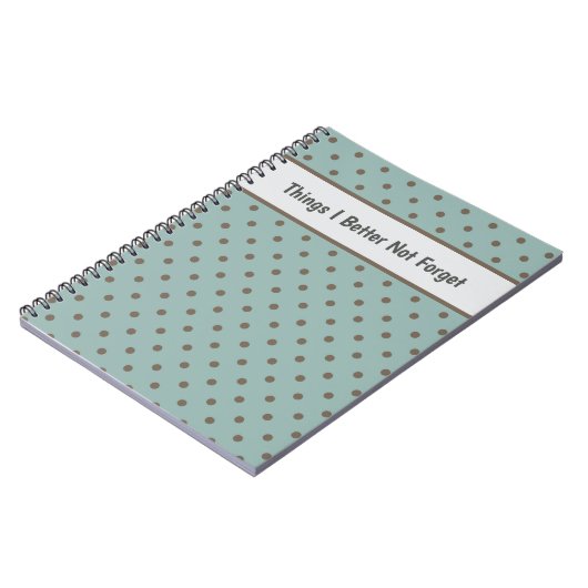 Stylish, Teal Background With Brown Polka Dot Notitieboek (Linkerzijde)