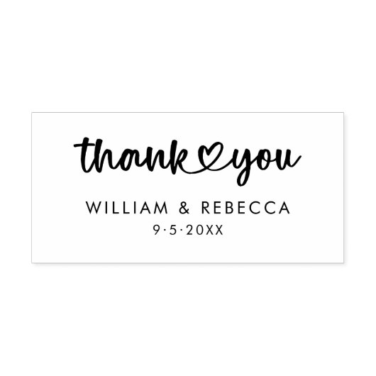  Stylish Thank You Custom Names | Date Script  Rubberstempel (Afrduk)