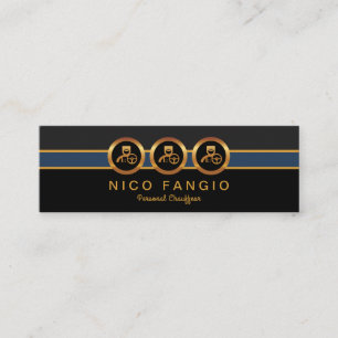 Stylish Three Chauffeur Icons Limousine Service Mini Visitekaartje