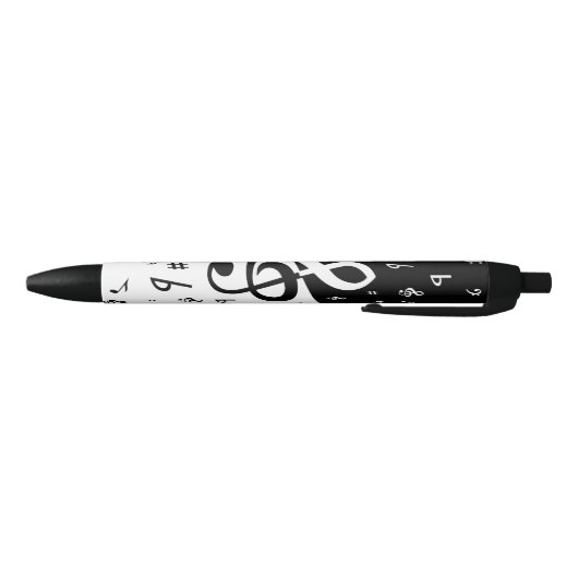Stylish Treble Clef Wave Black and White Zwarte Inkt Pen (Bodem)
