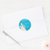 Stylish Turquoise Bride Bridal Shower Sticker (Envelop)