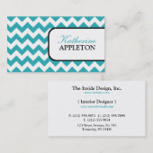 Stylish Turquoise Chevron Visitekaartjes (Voorkant / Achterkant)
