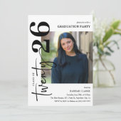 Stylish Twenty25 Photo Graduation Party Invitation (Debout devant)