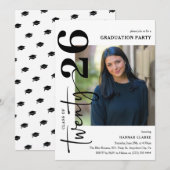 Stylish Twenty25 Photo Graduation Party Invitation (Devant / Derrière)