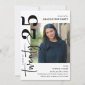 Stylish Twenty25 Photo Graduation Party Invitation (Devant)