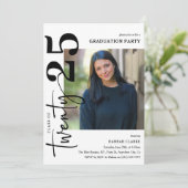 Stylish Twenty25 Photo Graduation Party Invitation (Debout devant)