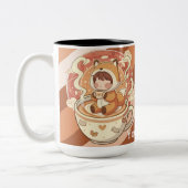 Stylish Two-Tone Fox Reading Mug (Gauche)