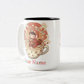 Stylish Two-Tone Red Panda Coffee Mug (Devant gauche)