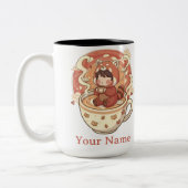 Stylish Two-Tone Red Panda Coffee Mug (Gauche)