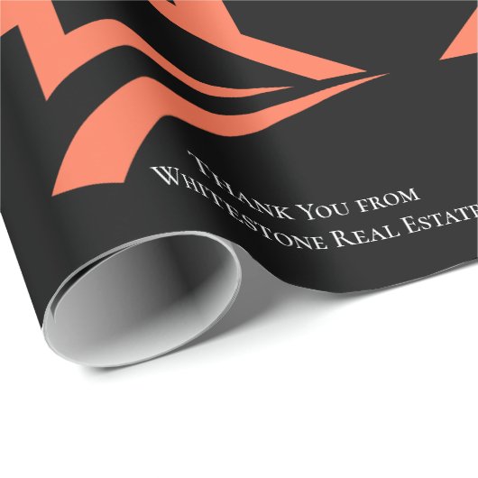 Stylish Unique Black Real Estate Agent Cadeaupapier (Rol Hoek)