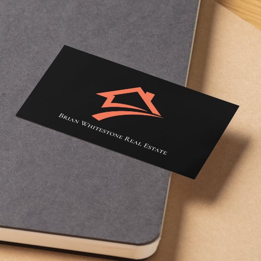 Stylish Unique Black Real Estate Agent Visitekaartje