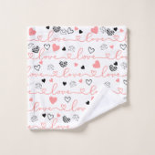 Stylish Valentine Bath Towel Love Text Lettering (Gant de toilette)