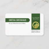 Stylish Vertical Green Line Private Enterprise Visitekaartje (Voorkant)