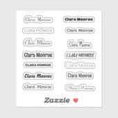 Stylish Vinyl Personalized Name Sticker (Feuille)