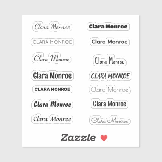 Stylish Vinyl  Personalized Name Sticker (Feuille)