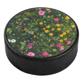 Stylish Watercolor Floral Pattern Hockey Puck (3/4)