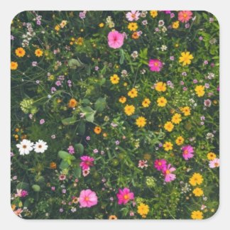Stylish Watercolor Floral Pattern Vierkante Sticker