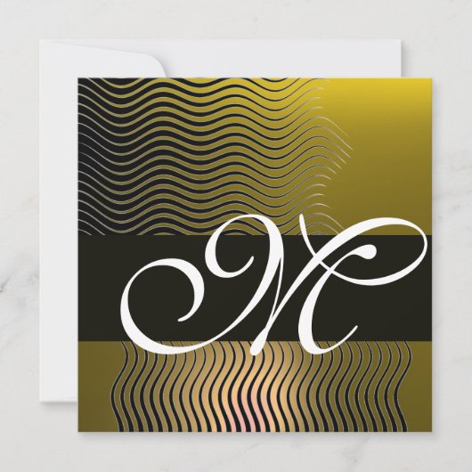STYLISH WAVES MONOGRAM, geel topaz Kaart (Voorkant)