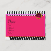STYLISH WAVES MONOGRAM RUBY, Black White Pink Visitekaartje (Voorkant)