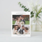 Stylish Wedding Photo Collage Hartelijk dank Briefkaart (Staand voorkant)