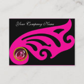 STYLISH WINGS MONOGRAM, RED RUBY, fuchsia roze Visitekaartje (Achterkant)