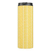 Stylish Yellow Herringbone Chevron ZigZag Monogram Thermosbeker (Achterkant)