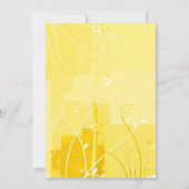 Stylish Yellow Wedding Invitation Kaart (Achterkant)