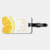 STYLISH YELLOW WHITE LEMON FRUIT CALLIGRAPHY TEKST BAGAGELABEL (Achterkant horizontaal)