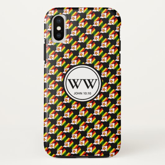 Stylish ZIMBABWE Monogram Abundant Life John 10:10 Case-Mate iPhone Case (Achterkant)