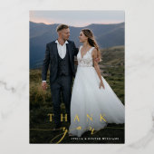 Stylisme Calligraphie Gold Foil Carte de remerciem (Recto)