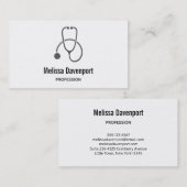 Stylisme Gris Stethoscope Médicale Carte de visite (Devant / Derrière)