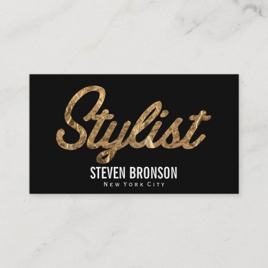 Stylist | Gouden Script Visitekaartje (Voorkant)