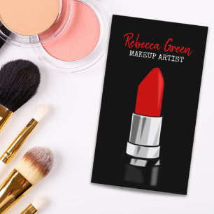 stylist make-up artiest cosmetoloog rode lippensti visitekaartje