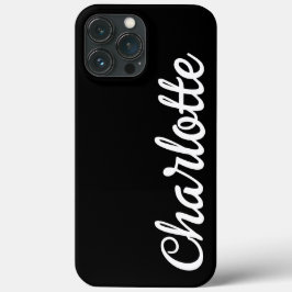 Stylist Modern Monogram Minimale Zwarte kleur luxe iPhone 13 Pro Max Hoesje