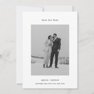 Stylist One Photo Typewriter Minimalist Save The Date