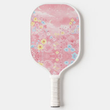 Stylist Roze Bloemen Pickleball Paddle