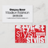 Stylist; Scarlet Red Stripes Visitekaartje (Voorkant / Achterkant)