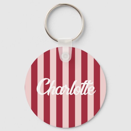 Stylist Schattige Sweet Red Heart Pattern Monogram Sleutelhanger (Voorkant)